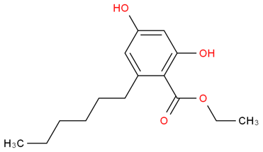 Benzoic acid, 2-hexyl-4, 6-dihydroxy-, ethyl ester