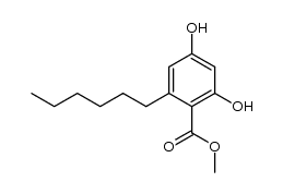 Benzoic acid, 2-hepty1-4, 6-dihydroxy-. methyl ester