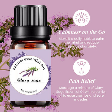 Therapeutic Grade and Certification Clary Sage Oil Clary Sage Essential Oil for Skin Care Body Massa