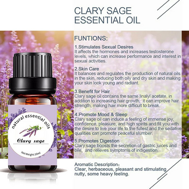 Therapeutic Grade and Certification Clary Sage Oil Clary Sage Essential Oil for Skin Care Body Massa