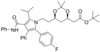 tert-butyl 2-((4R,6R)-6-(2-(2-(4-fluorophenyl)-5-isopropyl-3-phenyl-4-(phenylcarbamoyl)- 1H-pyrrol- 