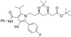 tert-butyl 2-((4R,6R)-6-(2-(2-(4-fluorophenyl)-5-isopropyl-3-phenyl-4-(phenylcarbamoyl)- 1H-pyrrol- 