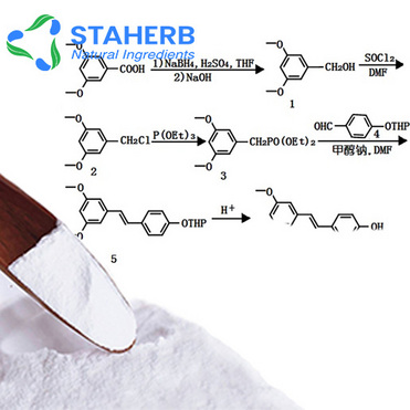 Pterostilbene  3',5'- Dimethoxy-4-stilbenol  537-42-8
