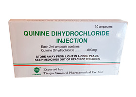 Quinine dihydrochloride injection