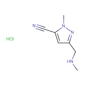 1-methyl-3-((methylamino)methyl)-1H-pyrazole-5-carbonitrilehydrochloridesalt