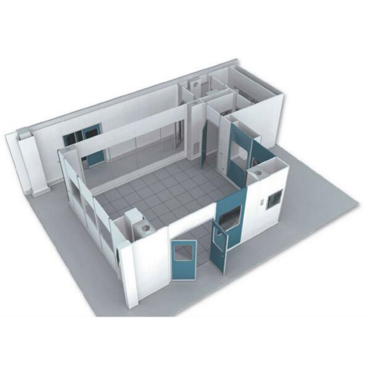 50mm/75mm/100mm Rockwool Cleanroom Sandwich Wall Panel System for Pharmaceutical Cleanroom