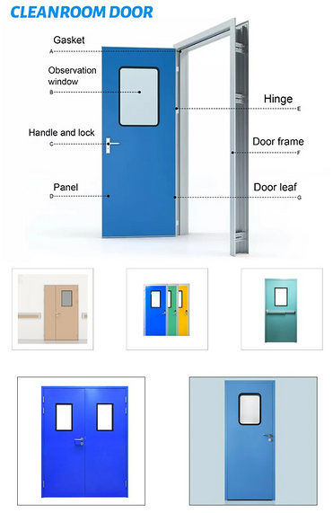 Hospital Metal Fire Steel Fire Rated Hotel Swing Cleanroom steel Door