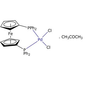 Pd(dppf)Cl2. CH3-CO-CH3, Dichloro(1,1‘-bis(diphenylphosphino)ferrocene)palladium(Ⅱ) acetone adduc