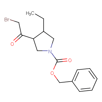 (3R,4S)-3-(2-Bromoacetyl)-4-ethyl-1-pyrrolidinecarboxylic acid phenylmethyl ester