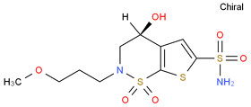 (S)-3,4-Dihydro-4-hydroxy-2-(3-methoxypropyl)-2H-thieno[3,2-e]-1,2-thiazine-6-sulfonamide 1,1-dioxid