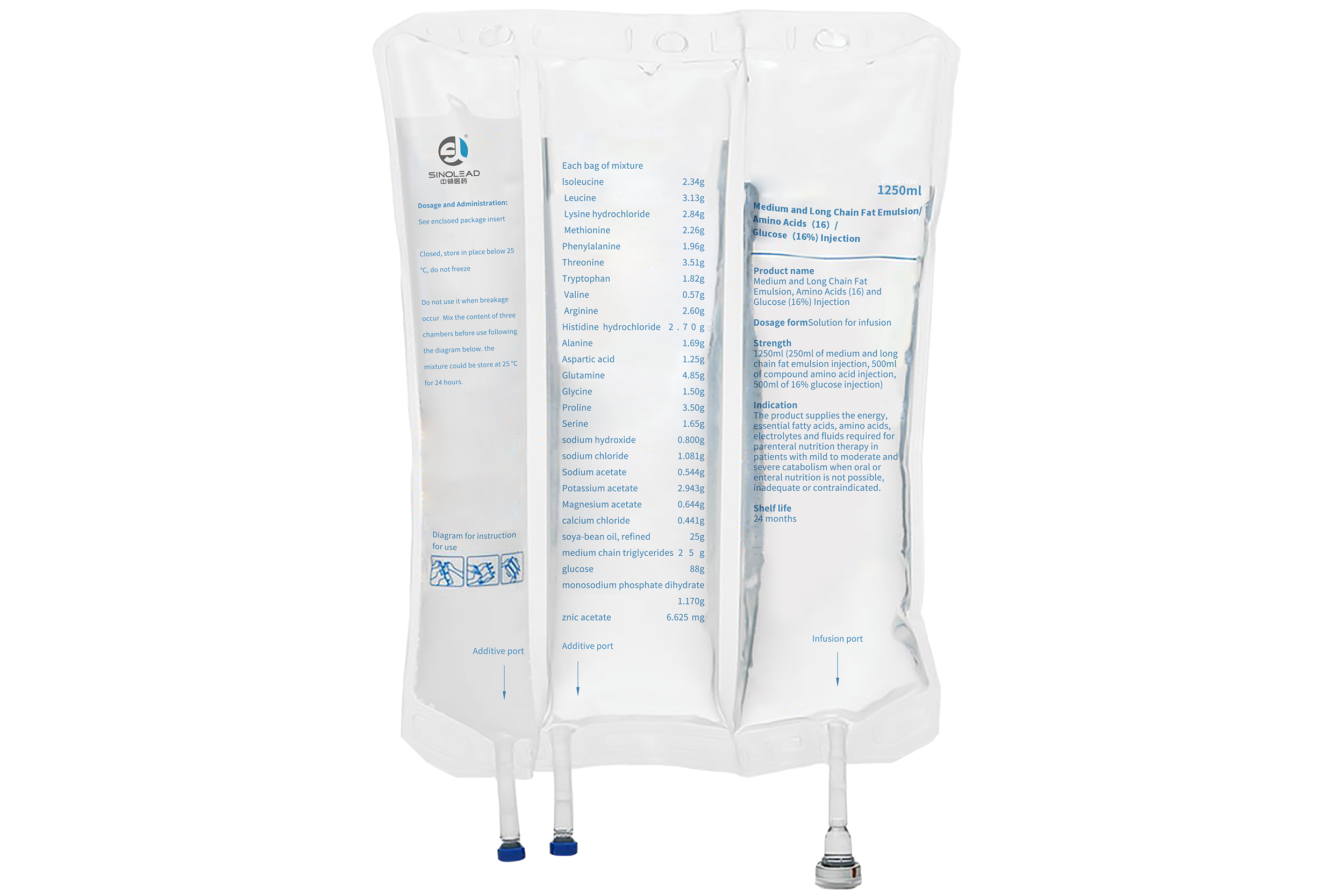 Medium and Long Chain Fat Emulsion/ Amino Acids(16)/ Glucose(16%)Injection