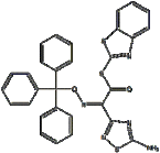 (2Z)-2-(5-amino-1,2,4-thiadiazol-3-yl)-1-(1,3-benzothiazol-2-ylsulfanyl)-2-[(triphenylmethoxy)imino]