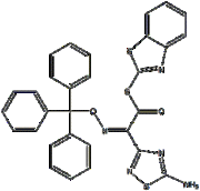 (2Z)-2-(5-amino-1,2,4-thiadiazol-3-yl)-1-(1,3-benzothiazol-2-ylsulfanyl)-2-[(triphenylmethoxy)imino]