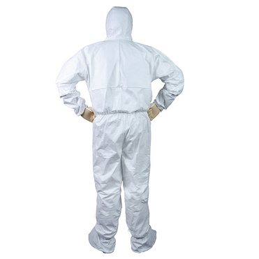 K5F4 white ISO 5 disposable coverall without hood and foot for cleanrooms and laboratory environment