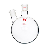 Double Necks Round Bottom Glass Boiling Flask