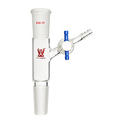 Borosilicate Glass Flow Control Connecting Adapter with Side PTFE Stopcock Serrated Hose