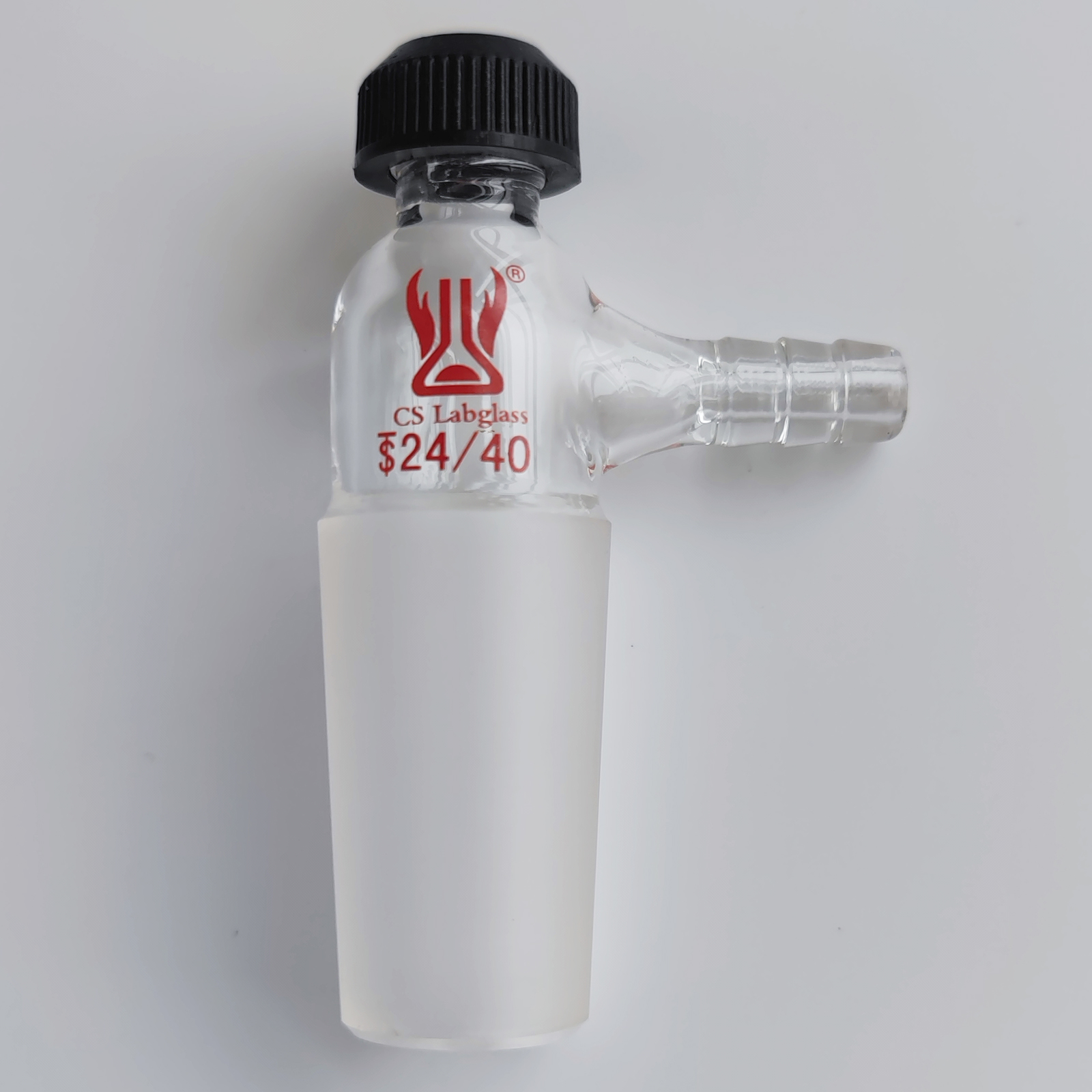Glass Thermometer Inlet Adapter with Side Serrated Hose Connection  