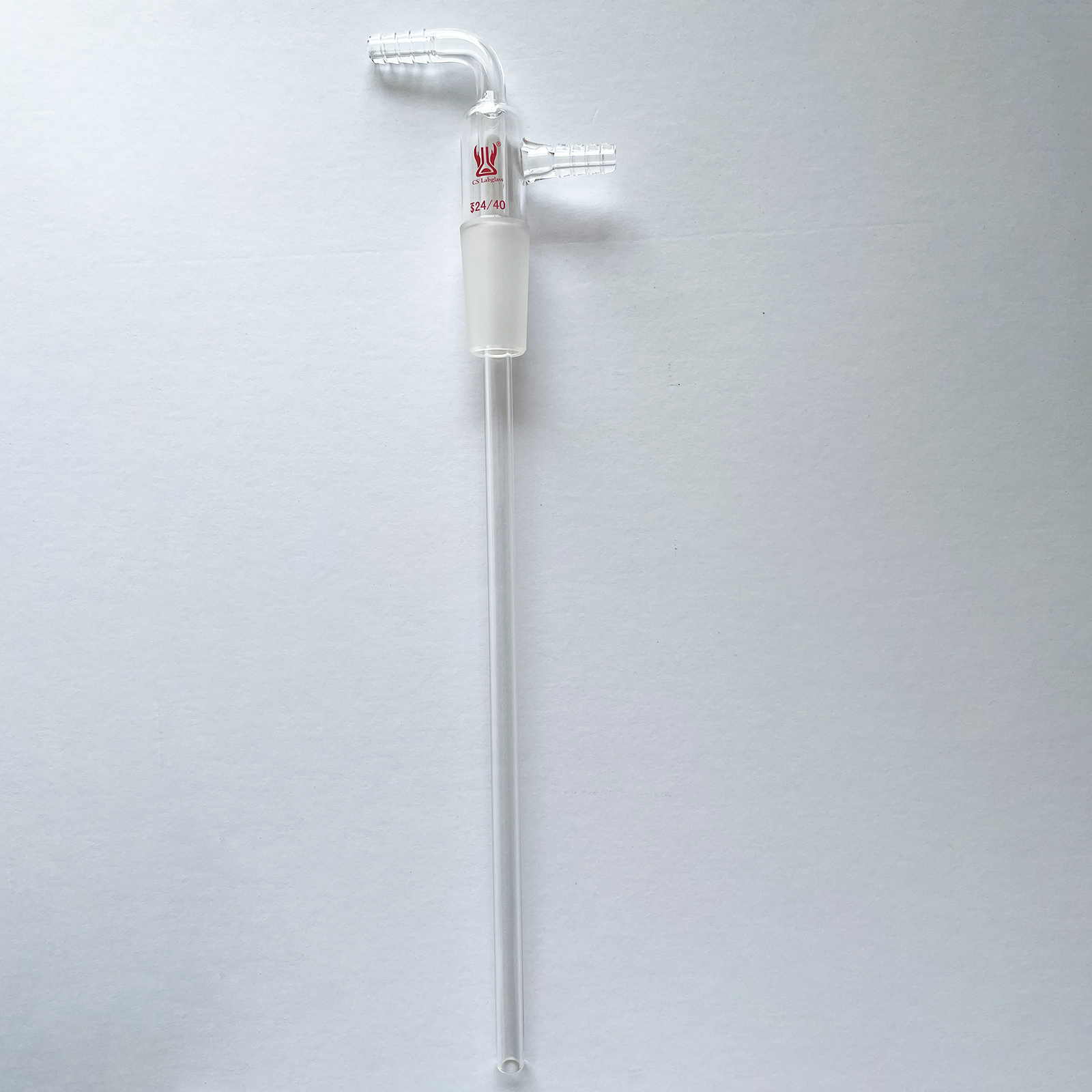 75mm Glass Bent Inlet Adapter With Serrated Hose  