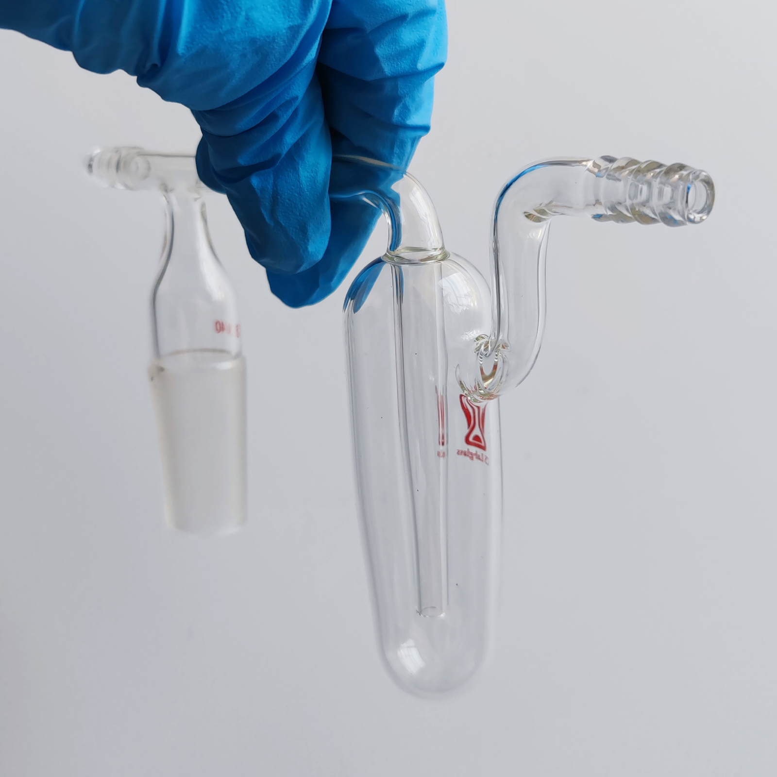 Laboratory Glassware Adapter with Mineral Oil Bubbler Glass Distillation Adapter  