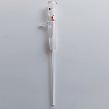 Glass Vertical Take-Off Adapter Long-stem with 24/40 Joints and Hose Connection