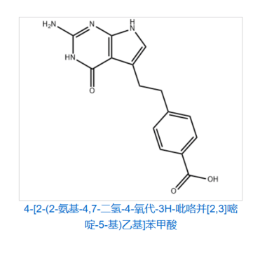 4-[2-(2-Amino-4,7-dihydro-4-oxo-1H-pymol[2,3-d]pyrimodin-5-yl)ethyl]benzoic acid