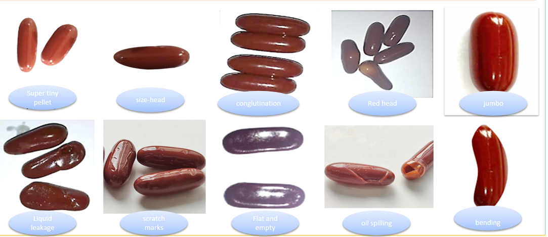 capsule (deflated, oil spilling,deformed,empty) visual inspection machine  