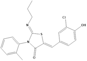 4-Thiazolidinone, 5-[(3-chloro-4-hydroxyphenyl)methylene]-3-(2-methylphenyl)-2-(propylimino)-, (2Z,5