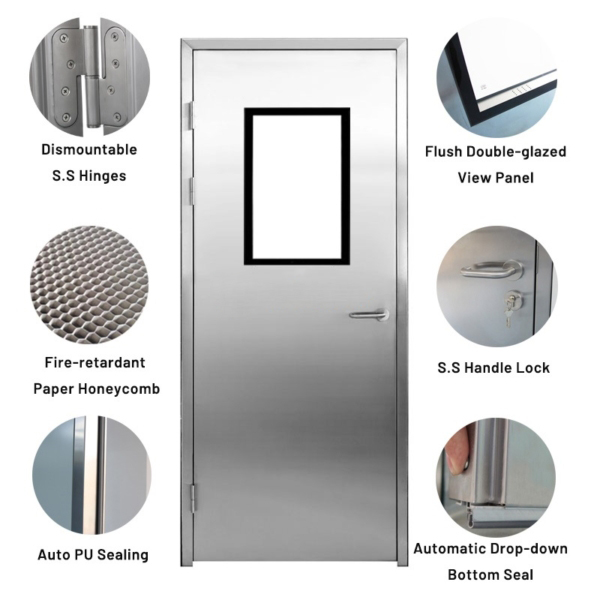 Stainless Steel Cleanroom Door  