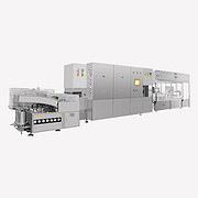 Powder vial washing, drying, filling and sealing line
