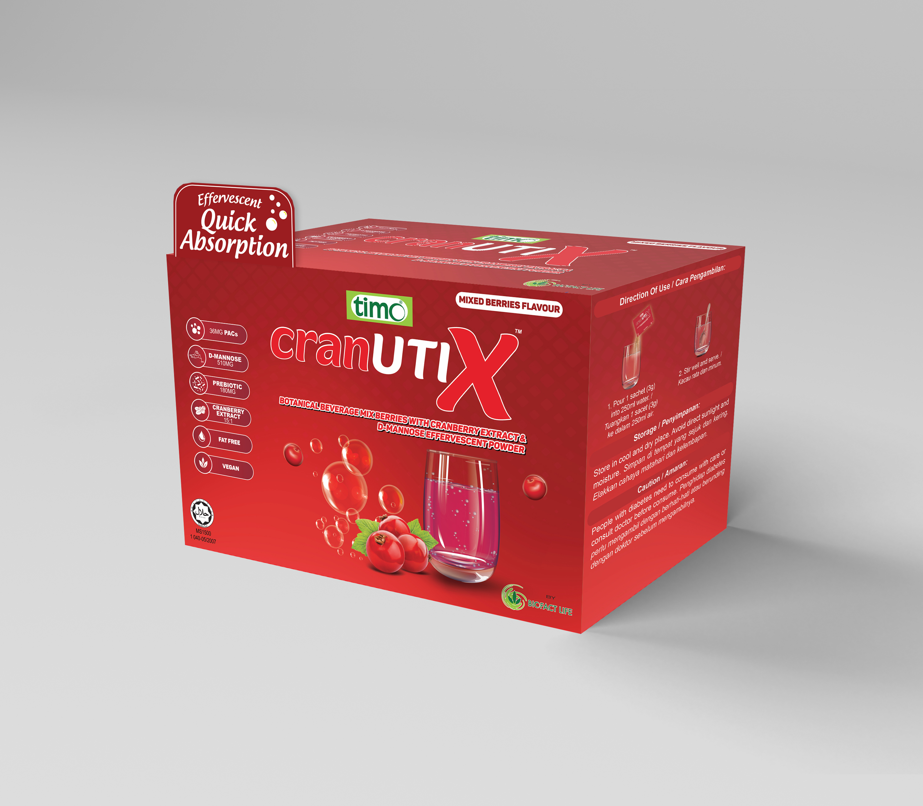 Timo CranUTIx Effervescent Powder Drink