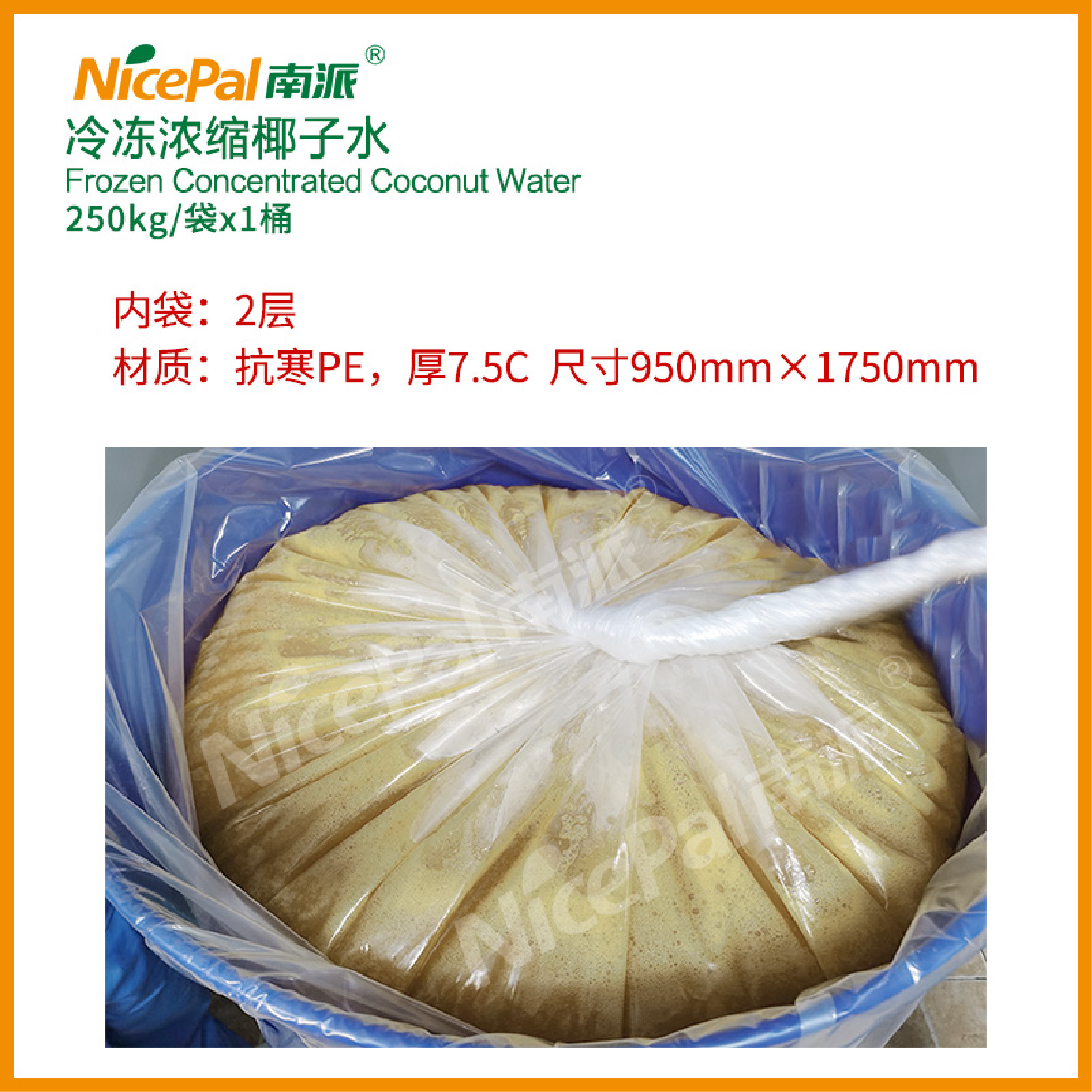 Frozen Concentrated Coconut Water  