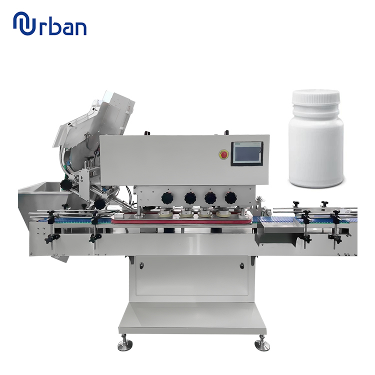 Automatic Linear Capping Machine Screw Pump Disc Round Bottle Capper Machines With Lid Feeder