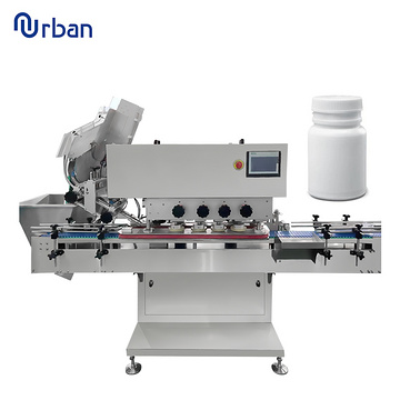 Automatic Linear Capping Machine Screw Pump Disc Round Bottle Capper Machines With Lid Feeder  
