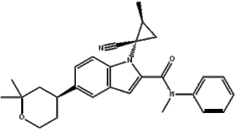 1H-Indole-2-carboxamide, 1-[(1S,2S)-1-cyano-2-methylcyclopropyl]-N-methyl-N-phenyl-5-[(4S)-tetrahydr