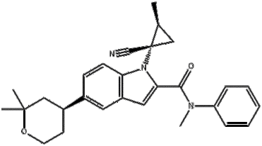 1H-Indole-2-carboxamide, 1-[(1S,2S)-1-cyano-2-methylcyclopropyl]-N-methyl-N-phenyl-5-[(4S)-tetrahydr