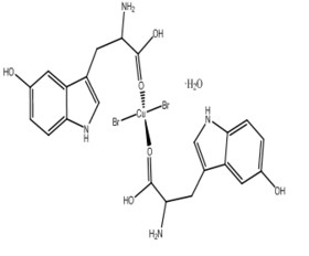 [Cu(L-5-HTP)2Cl2]H2O Coordination compounds of copper(ll) with L-5-hydroxytryptophan,C22H26N4O7Br2Cu