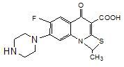 1,6-dimethyl-4-oxo-7-(piperazin-1-yl)-1,4-dihydro-[1,3]thiazetidino[3,2-a]quinoline-3-carboxylic aci