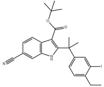 6-Cyano-2-[1-(4-ethyl-3-iodophenyl)-1-methylethyl]-1H-indole-3-carboxylic acid 1,1-dimethylethyl est