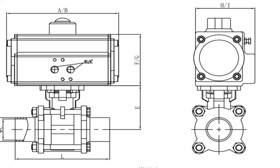 C00 Series 3-PC Horizontal Pneumatic Welded Ball Valve