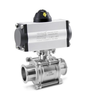 C00 Series 3-PC Horizontal Pneumatic Tri-clamp Ball Valve