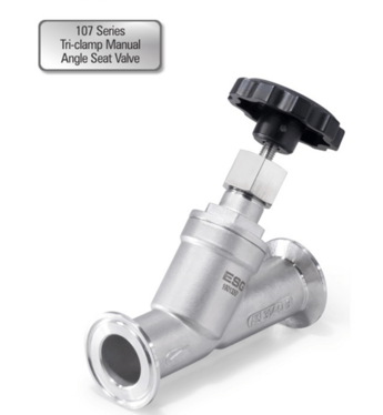 107 Series Tri-clamp Manual Angle Seat Valve