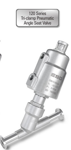 120 Series Tri-clamp Pneumatic Angle Seat Valve