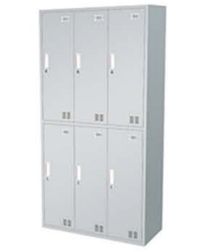 Six door flat top locker