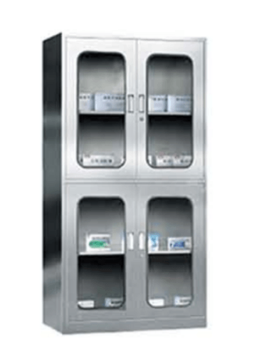 Upper and lower glass instrument cabinet