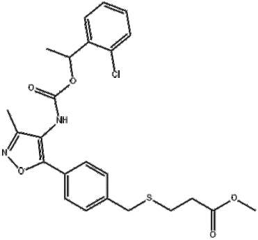 3-[[[4-[4-[[[1-(2-Chlorophenyl)ethoxy]carbonyl]amino]-3-methyl-5-isoxazolyl]phenyl]methyl]thio]-prop