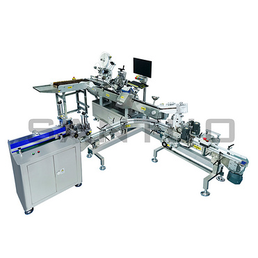 Integrated Labeling and Bottle-to-tray Inserting Machine