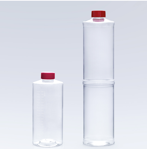 Roller Bottle 2 Liter 850 Cm² Culture Area Plain Surface Seal Cap TC Treated Sterile