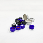 Noke Blue Ribbed Screw PP Cap And Pre-Slit Septa For 2ml 9-425 Hplc Vial