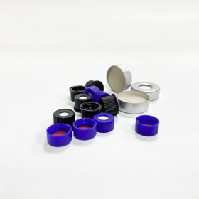 Noke Blue Ribbed Screw PP Cap And Pre-Slit Septa For 2ml 9-425 Hplc Vial