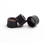 10mm Black Screw Polypropylene Cap, 7mm Centre Hole